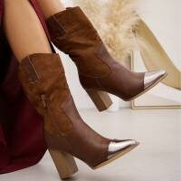 Damen High-Heel Stiefel - camel