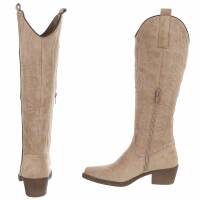 Damen Western- & Bikerboots - khaki