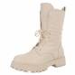 Damen Schnürstiefeletten - beige