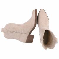 Damen Western- & Bikerboots - beigesuede