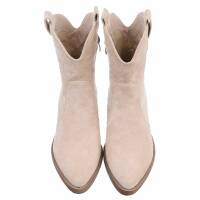 Damen Western- & Bikerboots - beigesuede