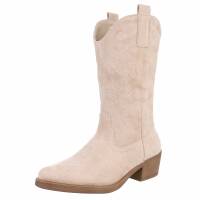 Damen Western- & Bikerboots - beigesuede