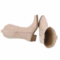 Damen Western- & Bikerboots - beigesuede
