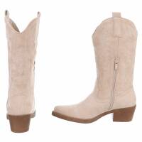 Damen Western- & Bikerboots - beigesuede