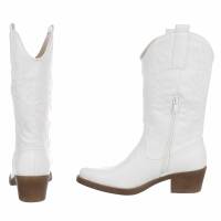 Damen Western- & Bikerboots - white