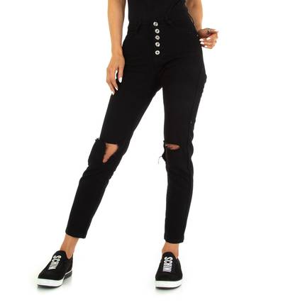 Damen High Waist Jeans von Laulia Gr. L/40 - black