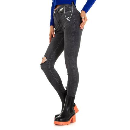 Damen High Waist Jeans von Laulia Gr. XS/34 - black