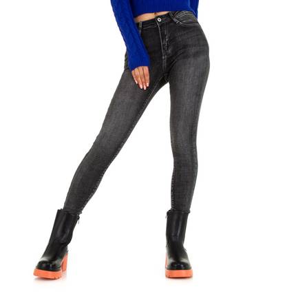 Damen High Waist Jeans von Laulia Gr. S/36 - black