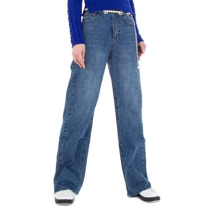 Damen High Waist Jeans von Laulia Gr. L/40 - blue