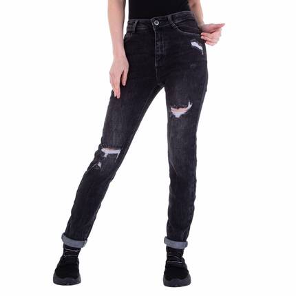 Damen Straight Leg Jeans von Laulia Gr. M/38 - black