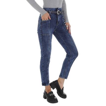 Damen High Waist Jeans von DENIM LIFE Gr. M/38 - blue