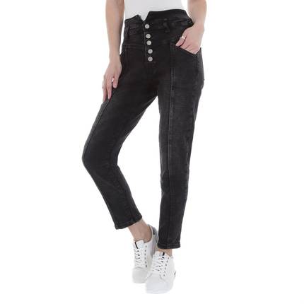 Damen High Waist Jeans von DENIM LIFE Gr. XS/34 - black