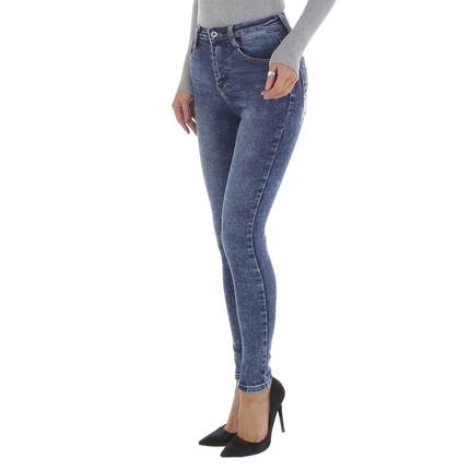 Damen High Waist Jeans von DENIM LIFE Gr. XS/34 - blue