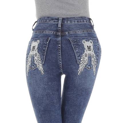 Damen High Waist Jeans von DENIM LIFE Gr. XS/34 - blue