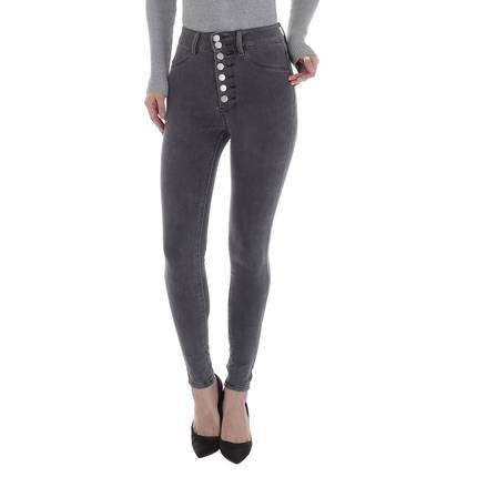 Damen High Waist Jeans von Laulia Gr. L/40 - grey