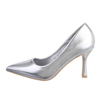 Damen High-Heel Pumps - silver Gr. 41