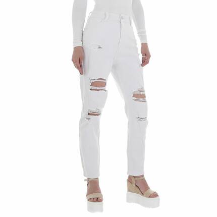 Damen Relaxed Fit Jeans von Laulia Gr. M/38 - white