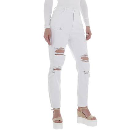 Damen Relaxed Fit Jeans von Laulia Gr. S/36 - white