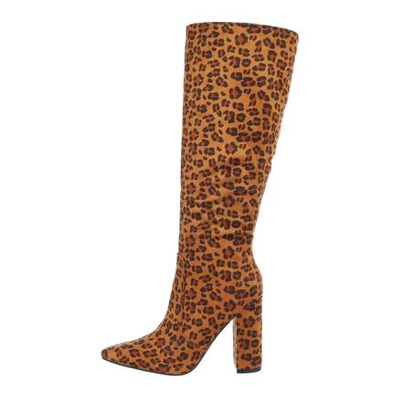 Damen High-Heel Stiefel - leopard Gr. 41
