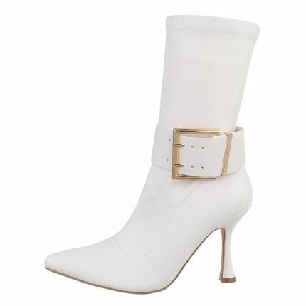 Damen High-Heel Stiefeletten - white Gr. 37