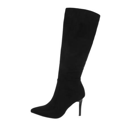 Damen High-Heel Stiefel - blacksuede