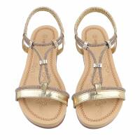 Damen Keilsandaletten - gold