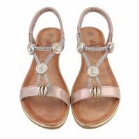 Damen Flache Sandalen - champagne