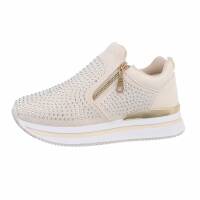 Damen Low-Sneakers - beige Gr. 38