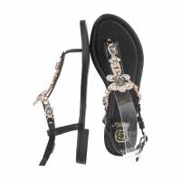 Damen Flache Sandalen - black