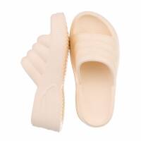 Damen Pantoletten - beige