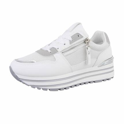 Damen Keilabsatz-Sneakers - white - 12 Paar