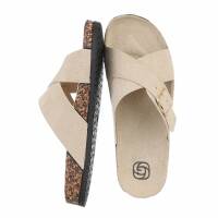 Damen Pantoletten - beige