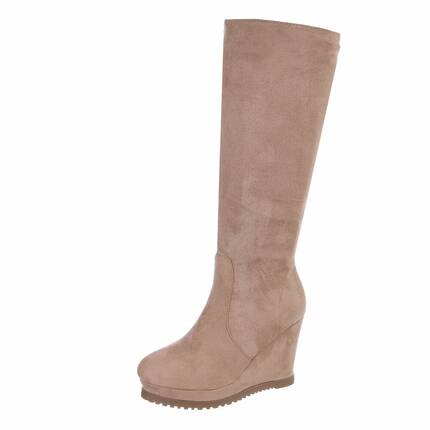 Damen High-Heel Stiefel - khaki