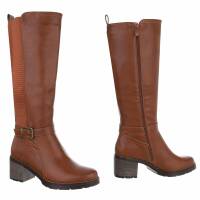 Damen High-Heel Stiefel - camel