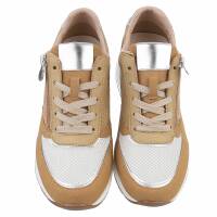 Damen Keilabsatz-Sneakers - camel