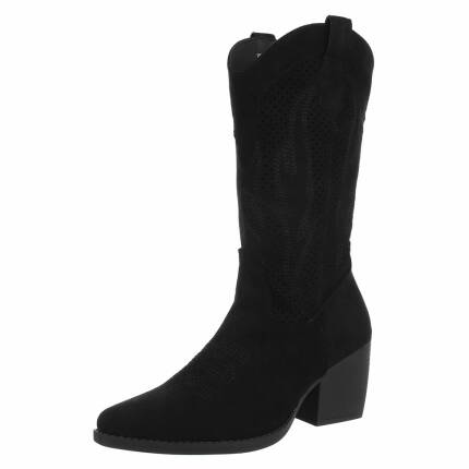 Damen Western- & Bikerboots - blacksuede