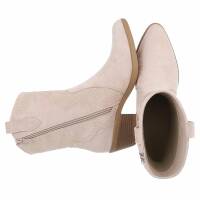 Damen Western- & Bikerboots - beigesuede