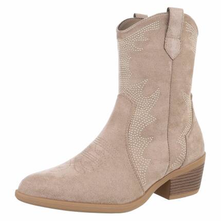 Damen Western- & Bikerboots - khakisuede