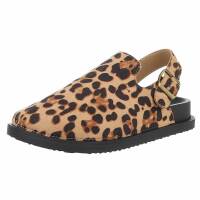 Damen Pantoletten - leopard