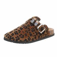 Damen Pantoletten - leopard