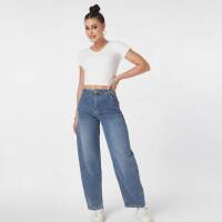 Damen High Waist Jeans von Laulia - blue