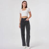 Damen High Waist Jeans von Laulia - black