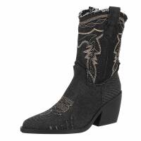 Damen Western- & Bikerboots - blackjeans