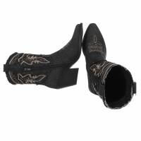Damen Western- & Bikerboots - blackjeans