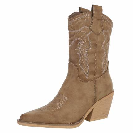 Damen Western- & Bikerboots - khakipu