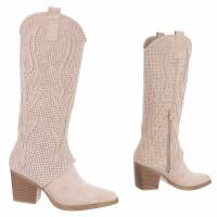 Damen Western- & Bikerboots - beigesuede