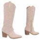 Damen Western- & Bikerboots - beigesuede