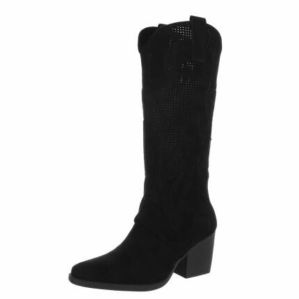 Damen Western- & Bikerboots - blacksuede