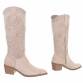 Damen Western- & Bikerboots - beigesuede