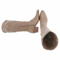 Damen Western- & Bikerboots - khakisuede